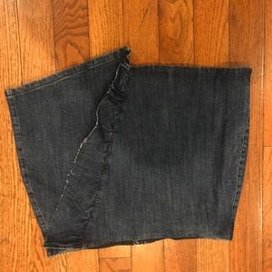 Express Ruffled Denim Mini Skirt